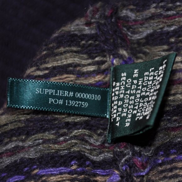 Ralph Lauren Knit Off the Shoulder Sleeveless Fair Isle Wool Cashmere Sweater L - Picture 9 of 9